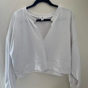 white cropped sweater